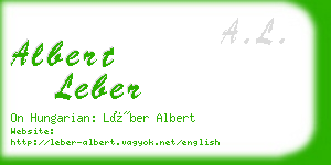 albert leber business card